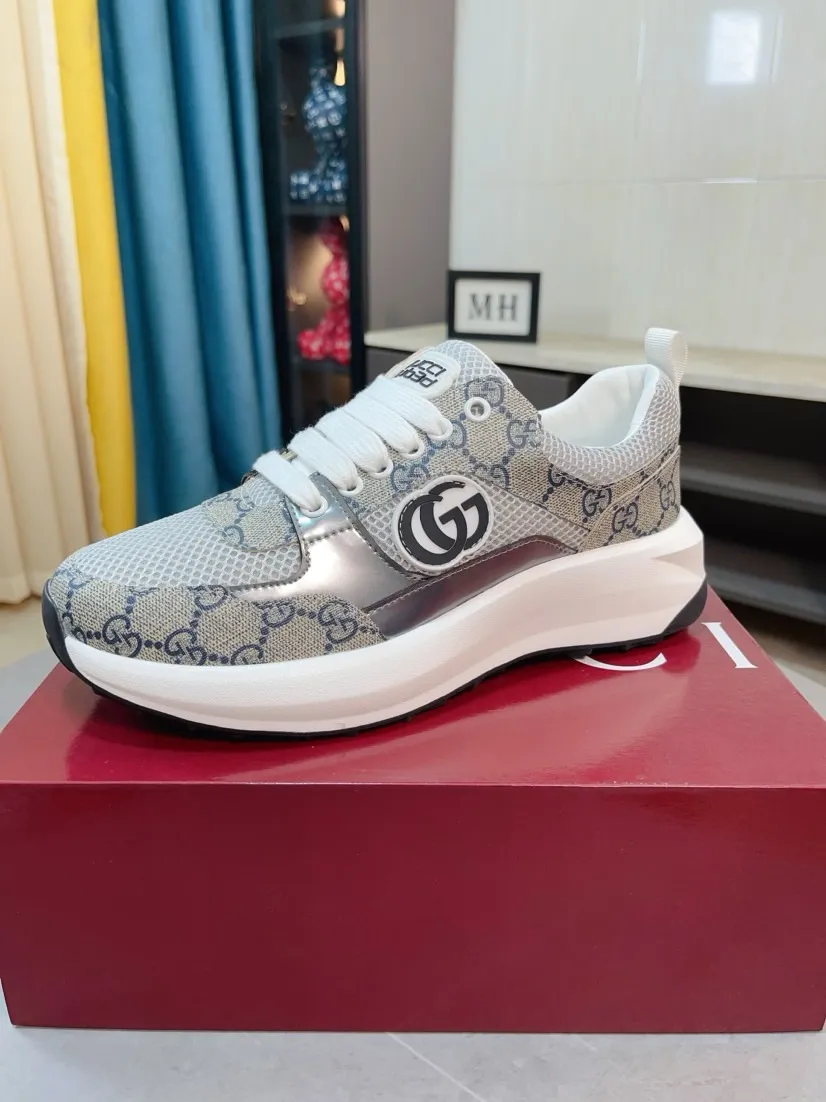 Men's shoes 💰440🌹🌹GUCCI [Gucci] New high-end brand of men's shoes, the latest fashionable casual men's shoes, trendy and versatile style, relaxed and sporty style, uppers imported from Italy, first-layer cowhide, genuine leather lining and ultra-fine workmanship. Original personalized fashionable rubber wear-resistant outsole, light and comfortable on the foot, size 38-44